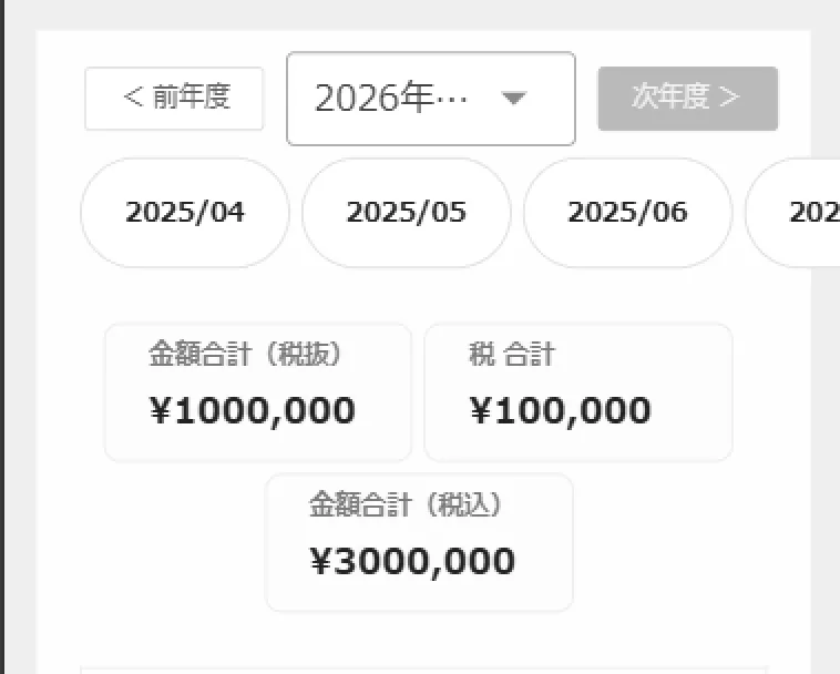 収支管理（キャッシュ予測）システム画面